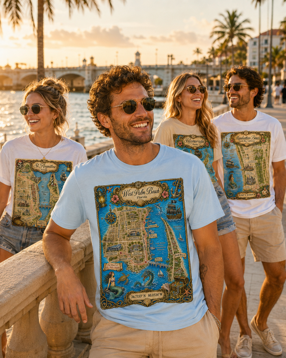 Treasure Map Tee - West Palm Beach Vintage Nautical Map Shirt